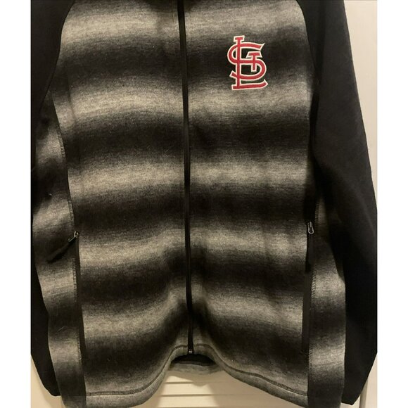 St Louis Cardinals Carl Banks L Sweater Jacket Black Gray Baseball Embroidered - Picture 3 of 7